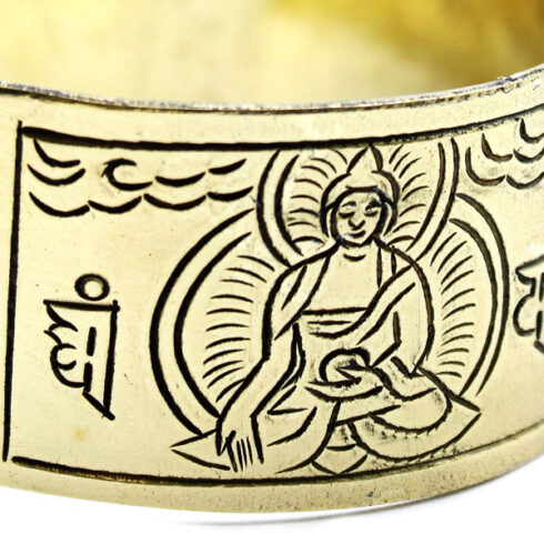 Bracelet tibétain Bouddha en bronze.