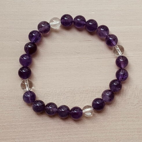 Bracelet amethyste cristal de roche