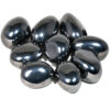 Hématite, pierre naturelle de couleur gris acier, noir de fer, gris noir.