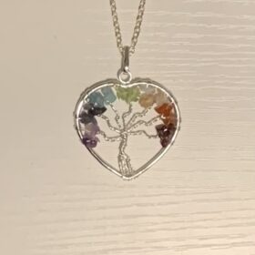 Pendentif cœur 7 chakras