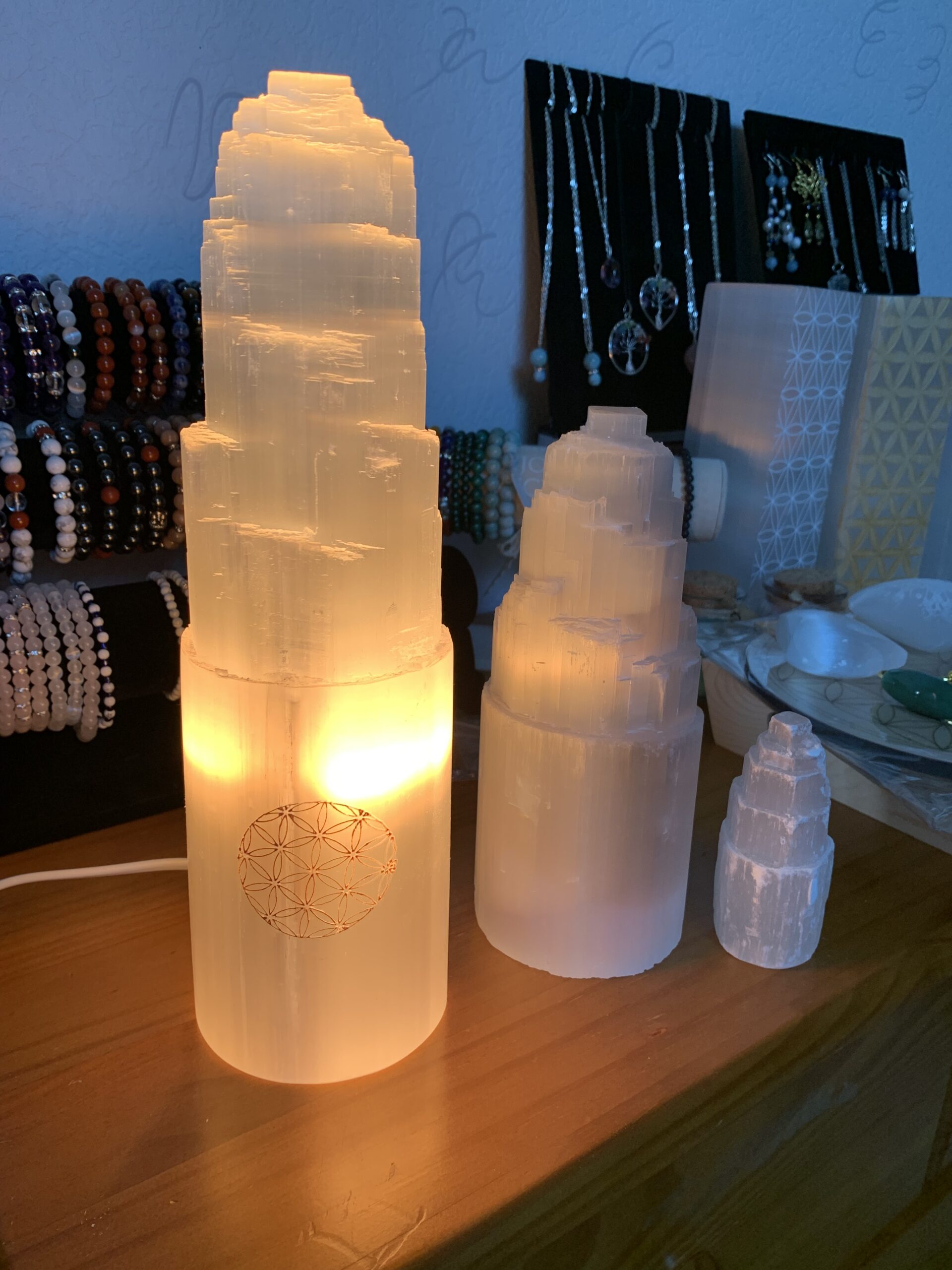 Lampe de sélénite double 30cm