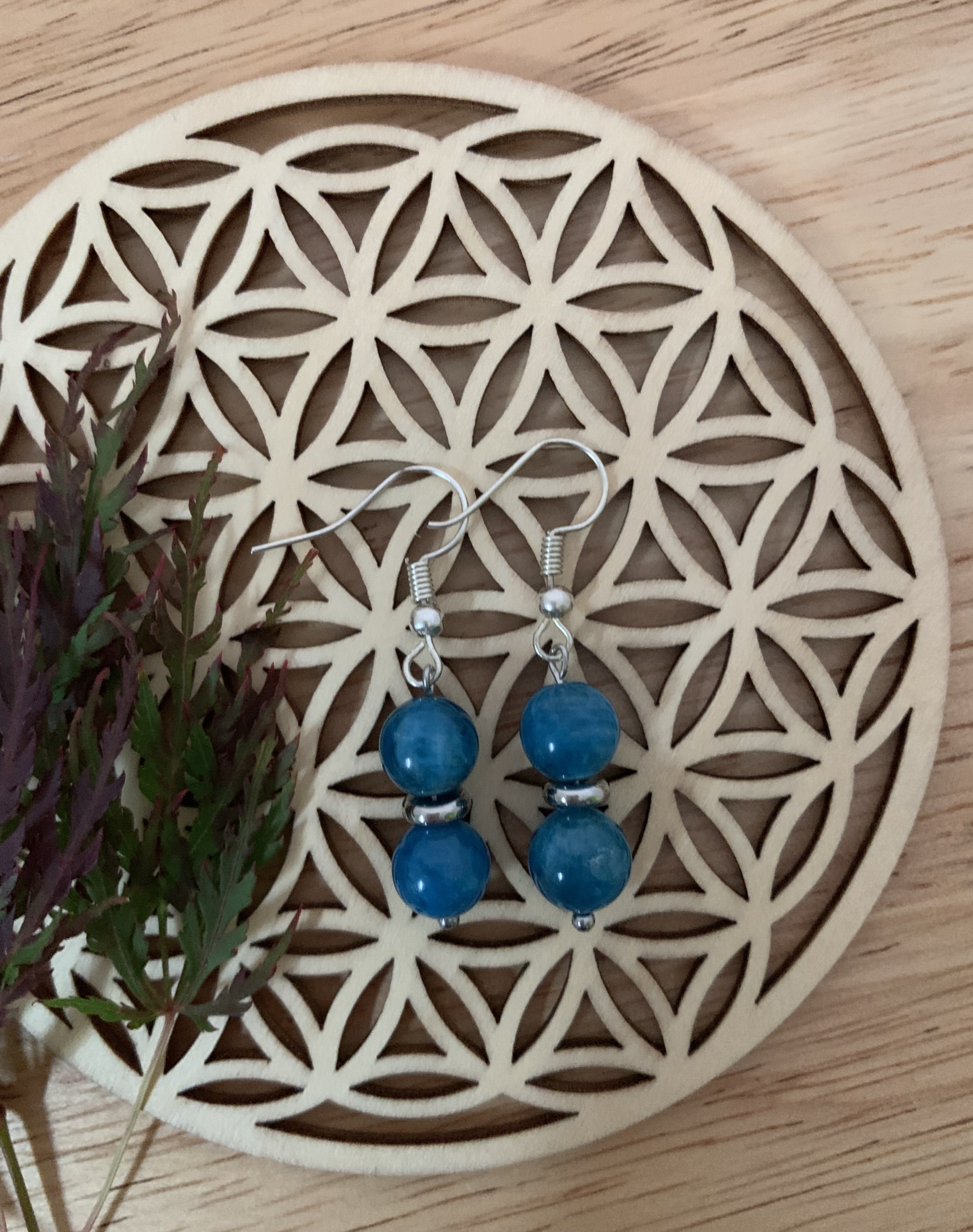 Boucles d'oreilles Apatite pendantes 3 Boucles d'oreilles Apatite pendantes