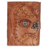 Livre en cuir et papier antique – 17 × 12,5 cm